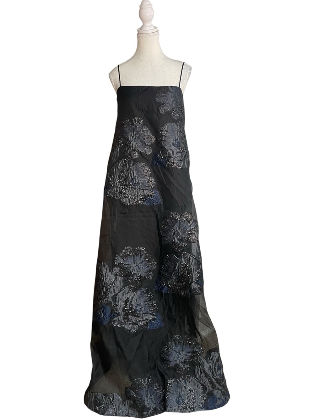 Lulus Yavanna Floral Jacquard Shift Maxi Dress Black